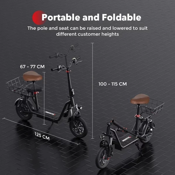 iScooter i12 500W Offroad Elektroroller 12 Zoll City E-Scooter 36V 7.5AH 25KM/H – Bild 11